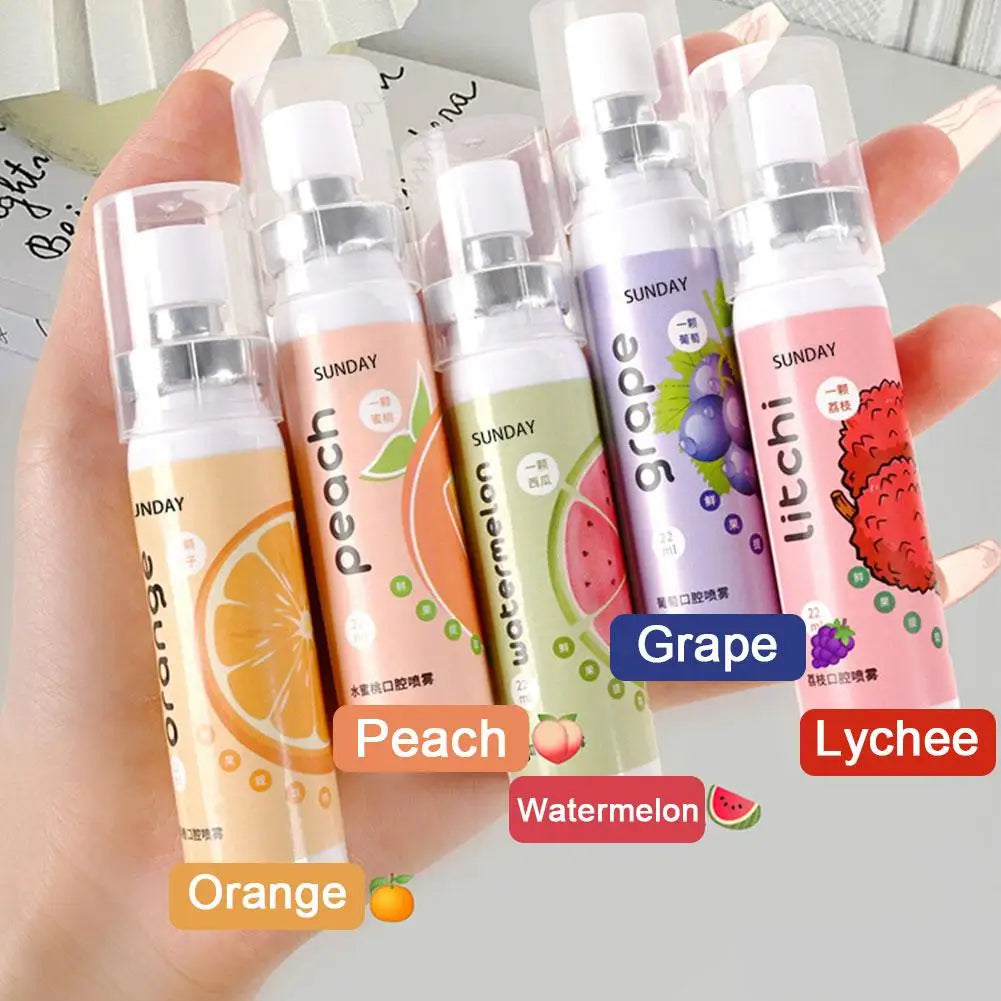 22ml Oral Fresh Spray Mouth Freshener Oral Odor Treatment Care Flavor Oral Litchi Fruit Remove Bad Breath Persistent Oral P O0J0