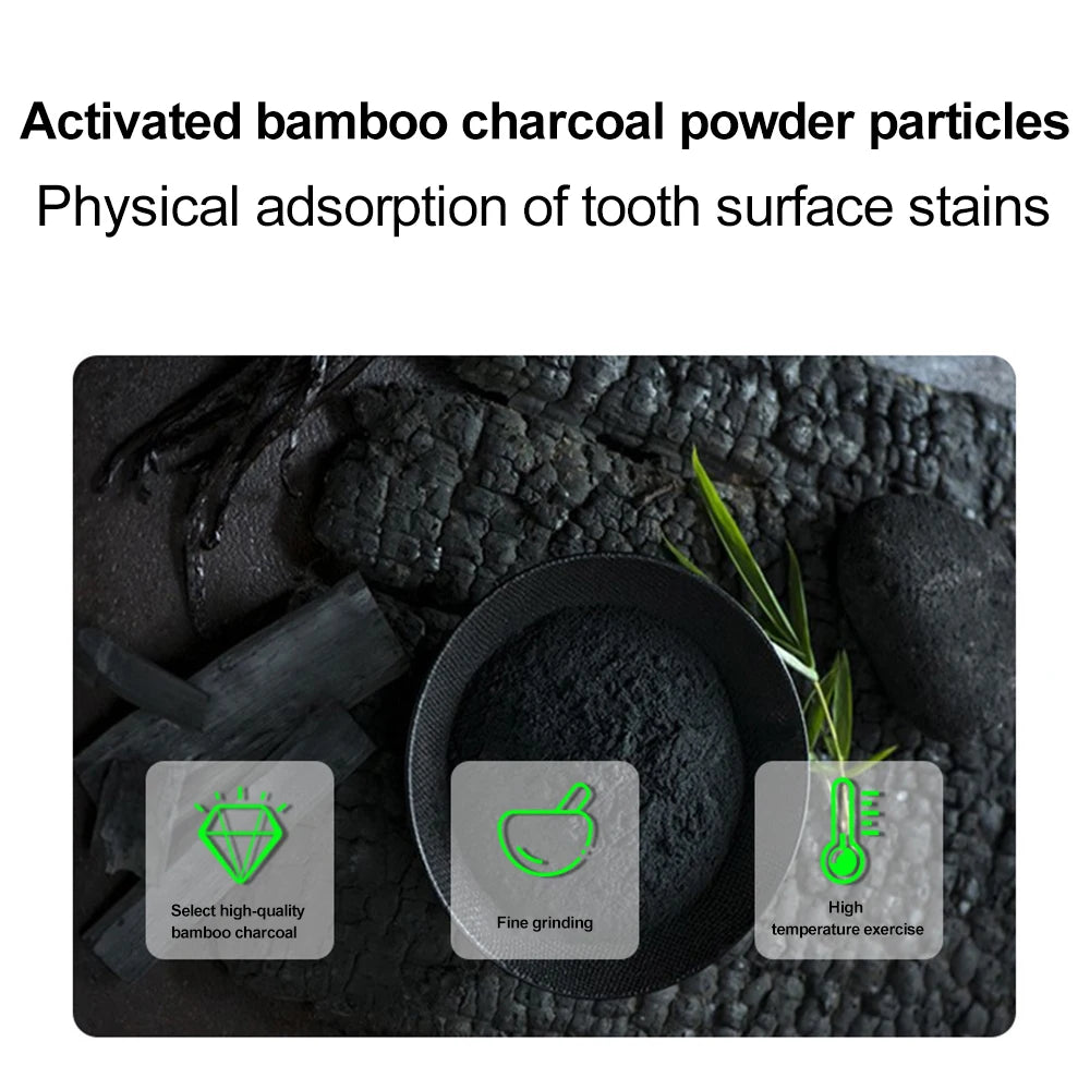 110g Bamboo Charcoal Black Toothpaste Deep Clean Mint Flavor Teeth Whitening Bad Breath Stains Care Beauty Health Maquiagem New