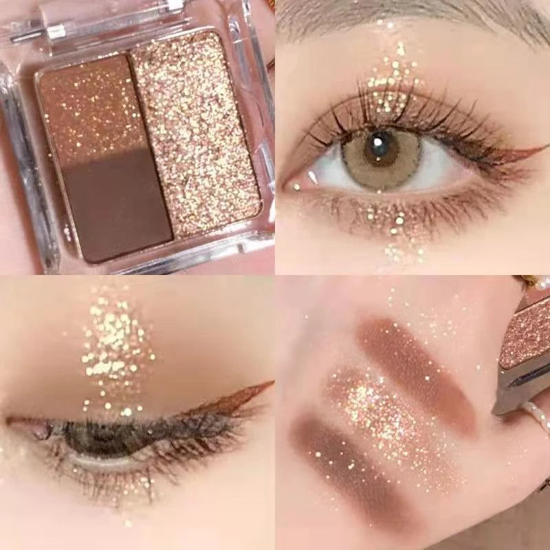 Matte Glitter Eyeshadow Palette Bean Paste Color Waterproof Long-lasting Eyeshadow Pigment Shimmer Eye Shadow Makeup