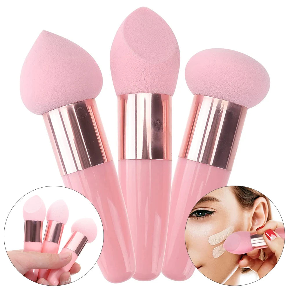 3Pcs/Set Cosmetic Puff Foundation Powder Makeup Brush Women Face BB Cream Concealer Applicator Professional Beauty Make Up Tools