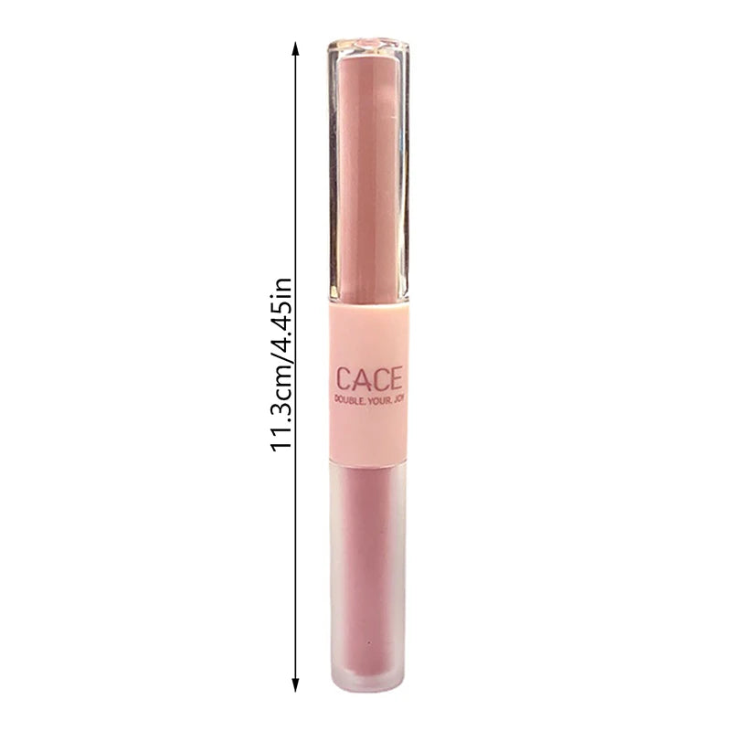 1PC Double Head Waterproof Lip Gloss Matte Velvet Lipgloss Long Lasting Lips Glaze Sexy Red Tint Liquid Lipstick Makeup