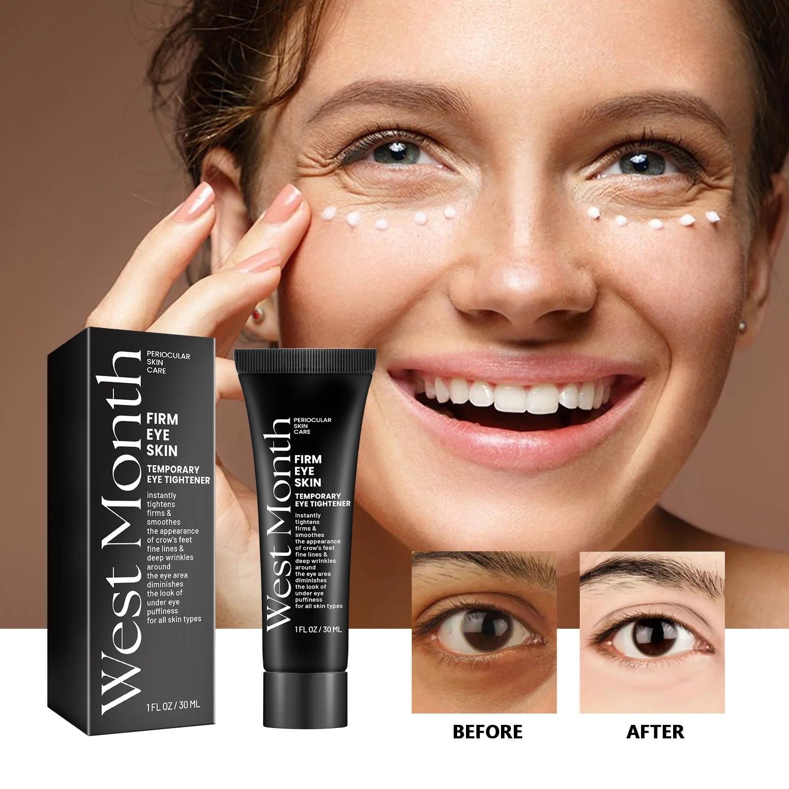 West & Month Firming Eye Cream Fading Wrinkle Eye Bags Dark Circles Hydrating Moisturizing and Nourishing Eye Skin Neck Cream