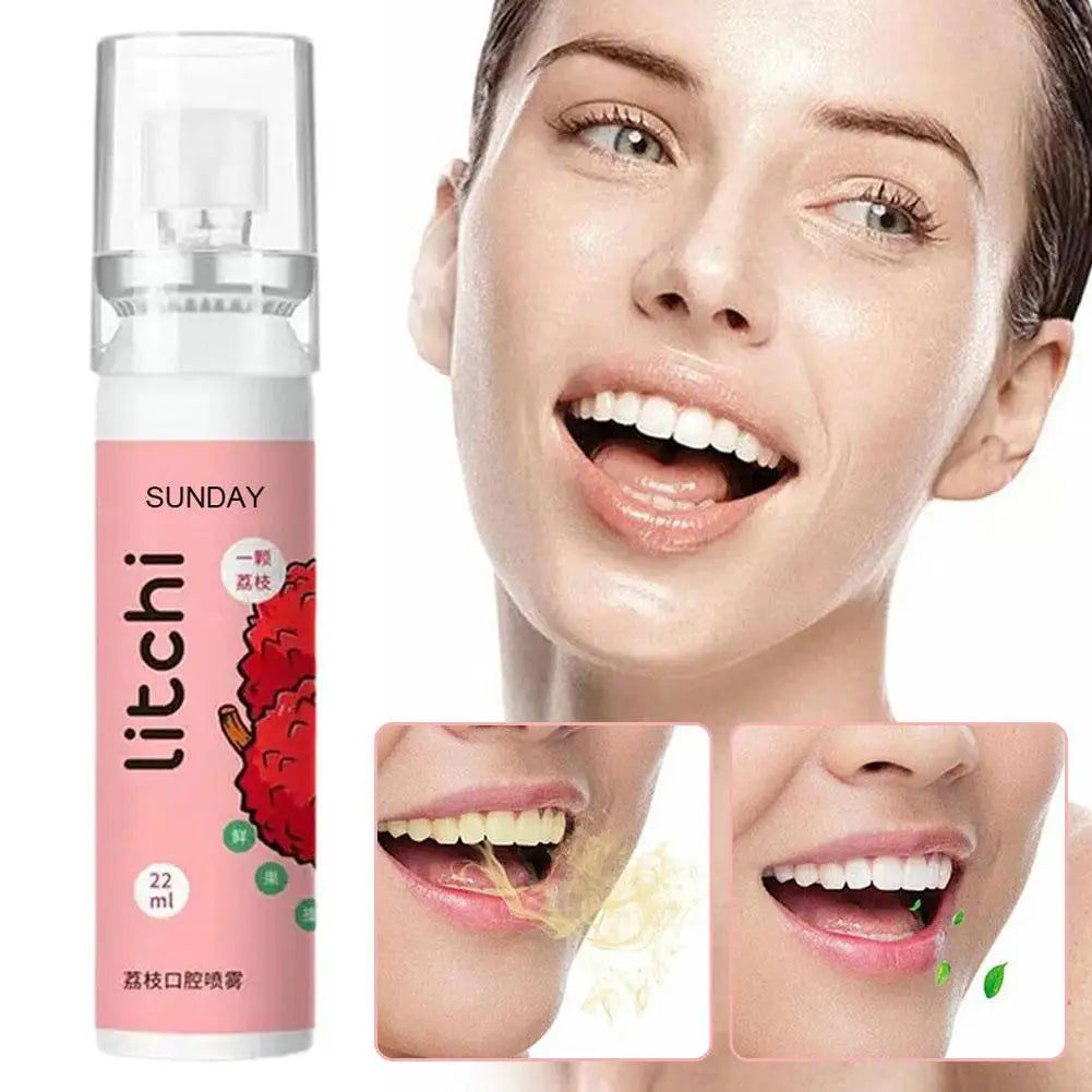 22ml Oral Fresh Spray Mouth Freshener Oral Odor Treatment Care Flavor Oral Litchi Fruit Remove Bad Breath Persistent Oral P O0J0